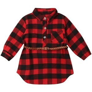 Buffalo plaid toddler shirtdress